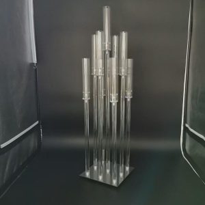 Clear Candelabra with Candles